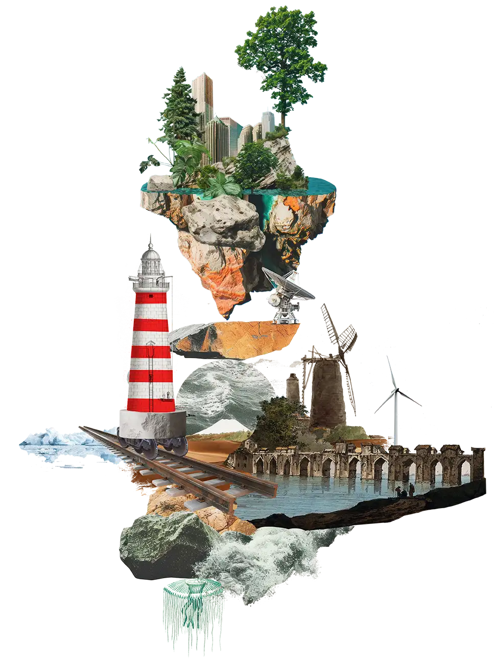 Collage: Adapting Landscapes: A Harmony of City, Nature, and Culture